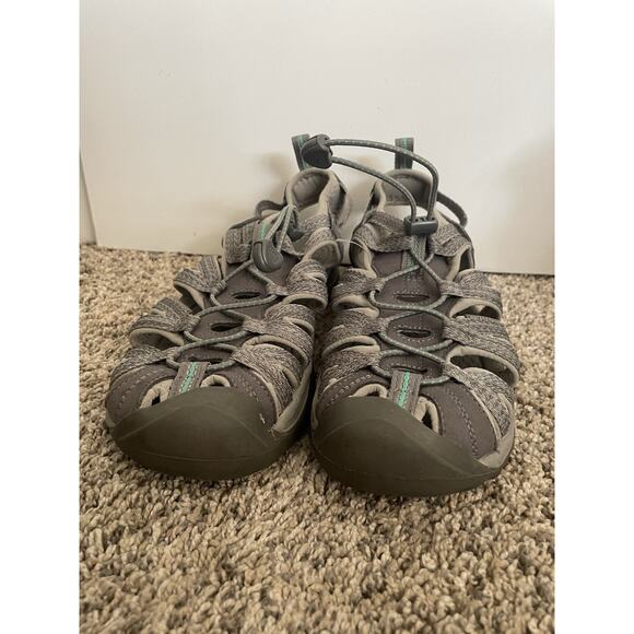 KEEN Whisper Hiking Sport Sandal Medium Grey/Peacock Green 1022814 Women’s 8 - Picture 1 of 7